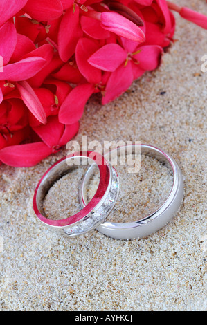 His And Hers Wedding Rings Stock Photo