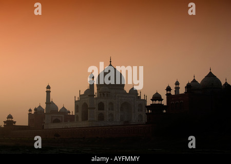 Taj Mahal at sunrise, Agra, India Stock Photo