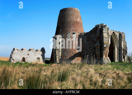 Remains of the Gatehouse of St. Benet's Abbey, Near Horning, Norfolk, UK, viewed from the South Side.