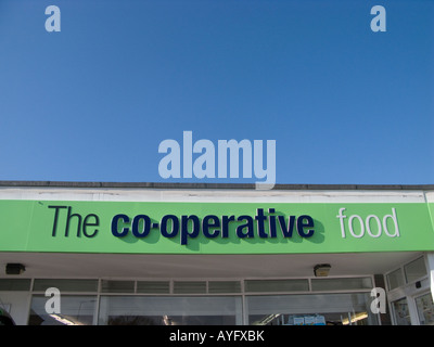 The Co operative food store and supermarket Waunfawr Aberystwyth Wales UK new style branding and logo Stock Photo