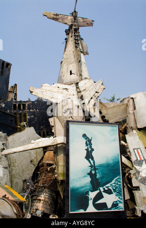 USAF Wreckage from Planes Downed during the American War Army Museum Hanoi Vietnam Stock Photo