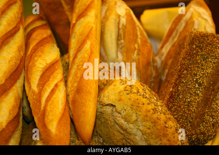 selection of hand baked bread Stock Photo