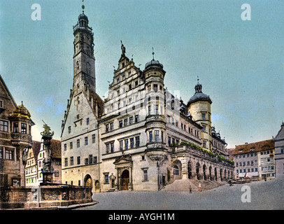 Ciy Hall Rothenburg Germany Stock Photo