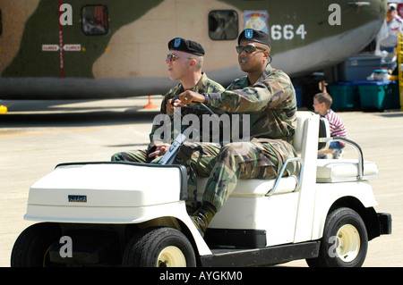 Military police at the Air Show at Selfridge Air Force Base Mt Mount Clemens Michigan MI Stock Photo