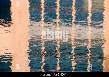 Water reflection in pool at John Paul Getty Center in Los Angeles California United States Stock Photo