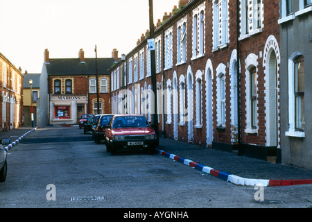 houses in the Loyalist community of West Belfast Northern Ireland Stock Photo