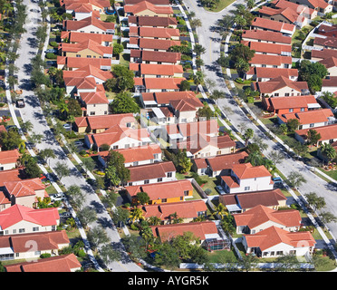 aerial of housing community Stock Photo