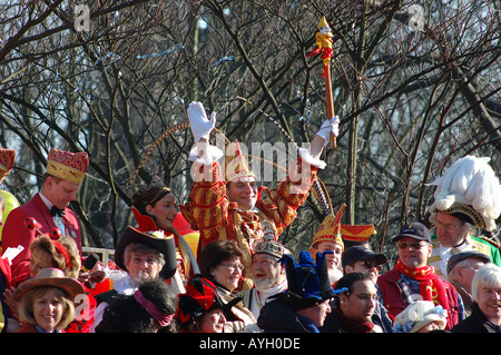 Carnival prince greeting crowd in Bonn Germany Stock Photo