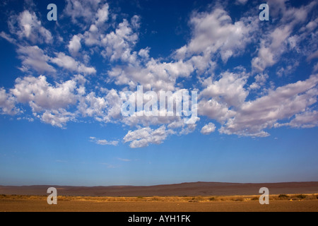 Clouds in blue sky, Namib Desert, Namibia, Africa Stock Photo