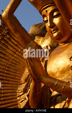 hands of 1000 arms guan yin buddha in prayer Stock Photo