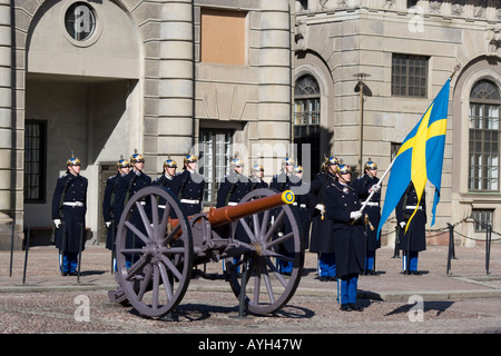 Honor guard outside the Royal Palace Stock Photo