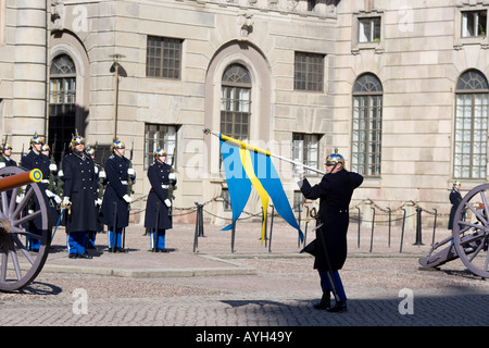 Honor guard outside the Royal Palace Stock Photo