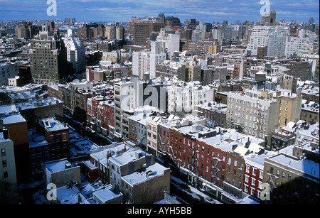 Snow and view on Greenwich village, Manhattan, New York City Stock Photo