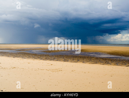 Brewing coastal storm on North Norfolk coast, UK Stock Photo