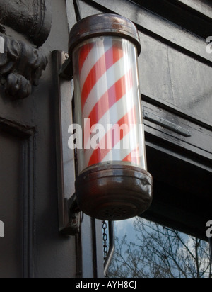 Traditional barber shop sign Stock Photo