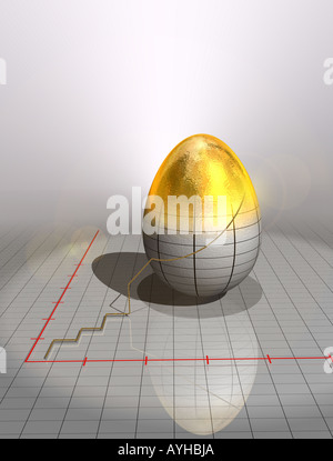 Golden Egg 3D Chart - Financial Services Research Blueprint FileSpec Creative High-Tech Image Copyright Lesley Sandles tec2600 - Stock Photo