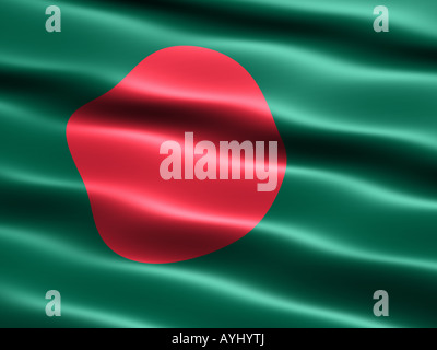 Flag of Bangladesh computer generated illustration with silky appearance and waves Stock Photo