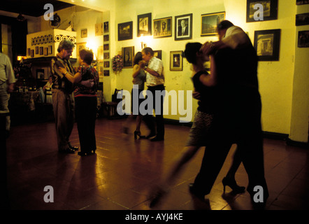 Buenos Aires San telmo dancing tango on a sunday afternoon in a local bar Stock Photo