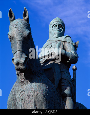 Scotland, Stirling, Bannockburn. Statue of King Robert the Bruce at the Borestone Stock Photo