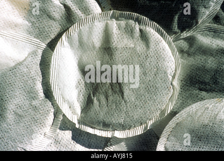 Round teabags Stock Photo