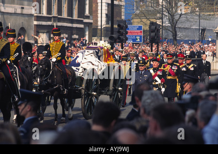 The funeral of Queen Elizabeth the Queen Mother Stock Photo