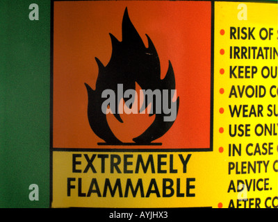 Warning Sign - Extremely Flammable Symbol Stock Photo