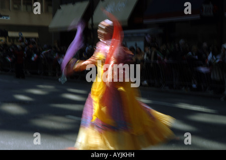 Iranian Americans march and perform in the Persian Parade on Madison Ave in New York Stock Photo