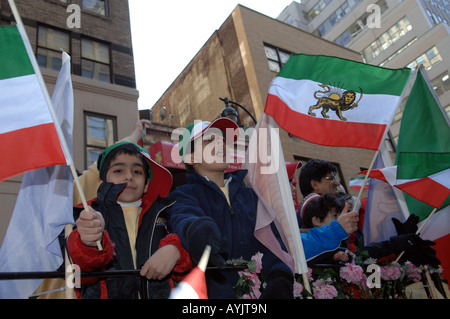 Iranian Americans watch the Persian Parade on Madison Ave in New York Stock Photo