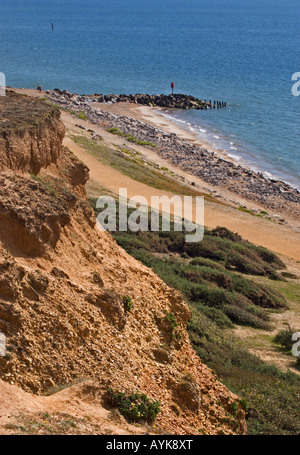 Cliffs and Beach at Barton on Sea, Hampshire, England Stock Photo