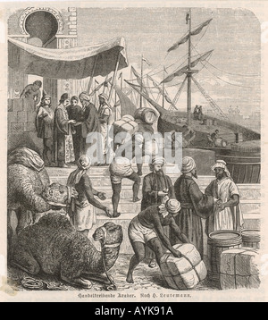 Venetians Trade W Arabs Stock Photo