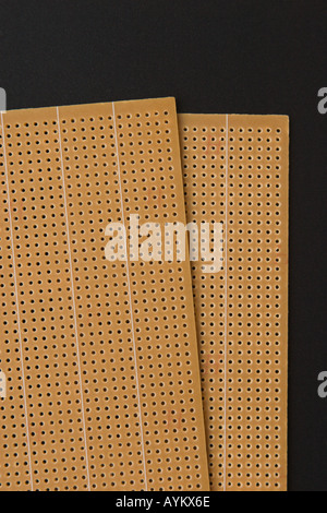 strip board used for electronics prototyping Stock Photo