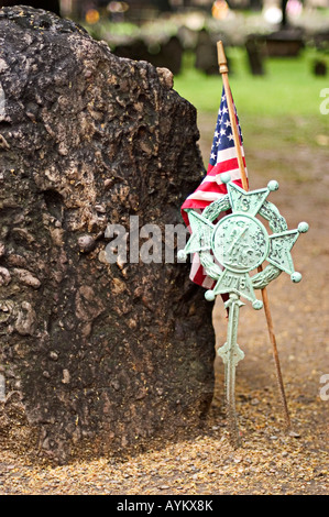Revolutionary War Soldier marker in a Boston, Massachusetts cemetery Stock Photo