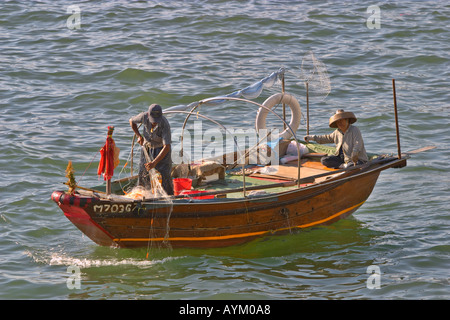Fishing boat in Victoria Harbor Hong Kong China Stock Photo
