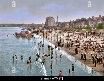 Beach,Portobello,Edinburgh, Scotland Art 1890 to 1900 Stock Photo