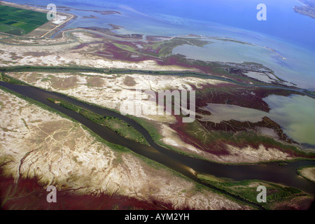 River delta of Axios river, Thermaikos bay, Thessaloniki Greece Stock Photo