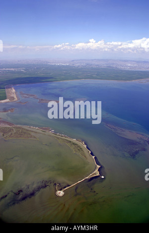 River delta of Axios river, Thermaikos bay, Thessaloniki Greece Stock Photo