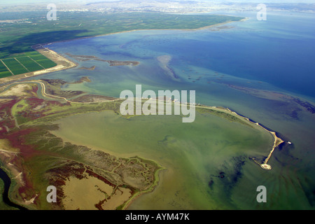 River delta of Axios river, Thermaikos bay, Thessaloniki Greece Stock Photo