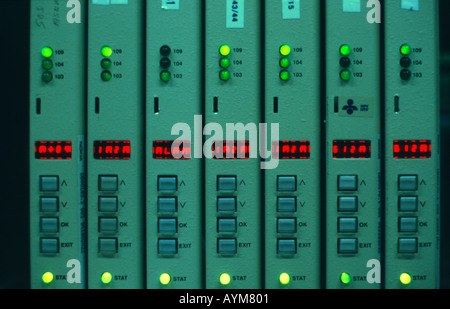 modems with indicator lights Stock Photo