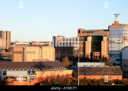 Quarry Hill Leeds from New York Street Leeds Playhouse and bus station Stock Photo