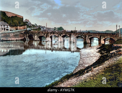 Stone Bridge, River Tywi, Llandeilo, Carmarthenshire, West Wales Stock Photo