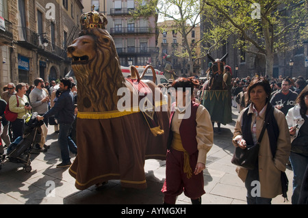 Sant Josep Oriol traditional festival in the Barcelona streets.  Barcelona, Catalonia, Spain Stock Photo