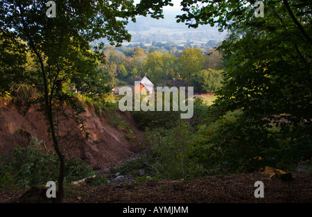 Devestation caused by canal bank collapsing at Gilwern Monmouthshire South Wales Wales UK EU Stock Photo