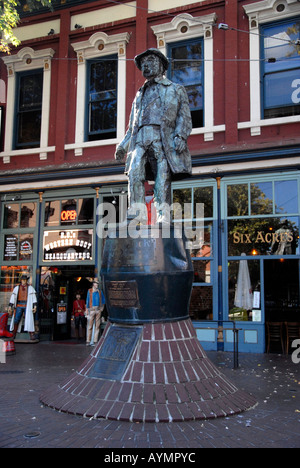 Statue of Gassy Jack Maple Tree Square Gastown Vancouver Canada Stock Photo