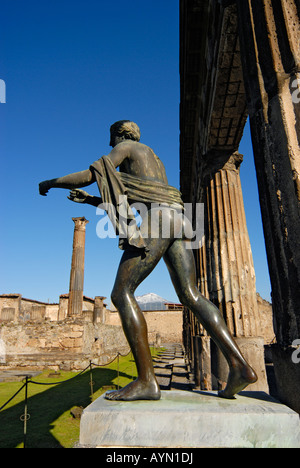 The Bronze Statue of the Pagan God Apollo, Pompeii (Italy) Stock Photo