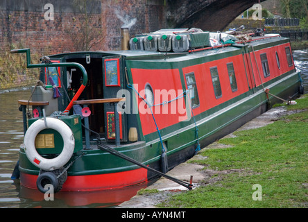 RED BARGE Stock Photo