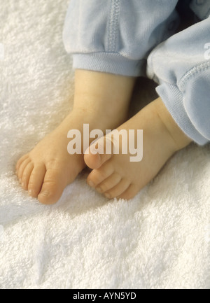 Baby boy's feet Stock Photo