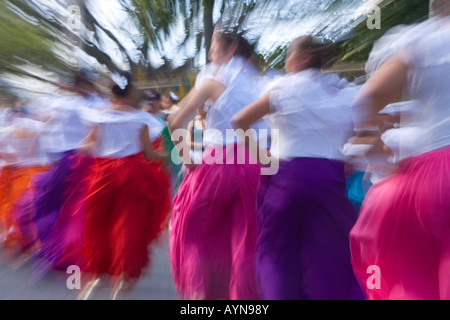 Dancers in the Christmas parade, San Juan, Puerto Rico Stock Photo