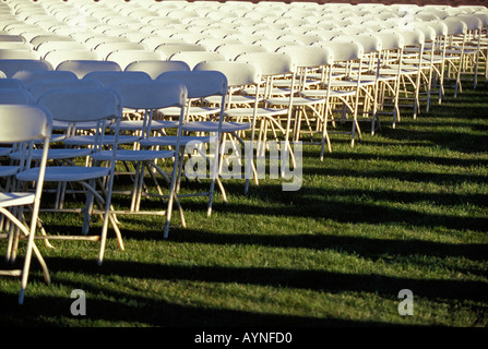Folding chairs for outdoor event Stock Photo
