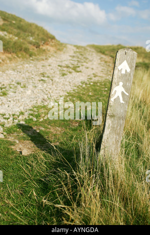 Sign showing direction of footpath Stock Photo