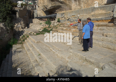Israel Jerusalem Village of Silwan new pool of the Siloah 2nd temple period discovered 2004 Stock Photo